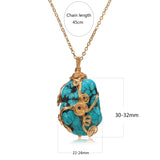 ShinyGem Baroque Turquoise Pendant Necklace 14K Wire