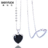 Heart Rhinestone Necklace Charm Silver Plated Glass Crystal Pendant