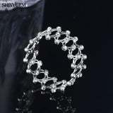 ShinyGem 925 Silver Hollow Rings Zircon Bracelets