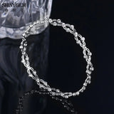 ShinyGem 925 Silver Hollow Rings Zircon Bracelets