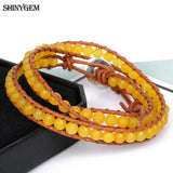 ShinyGem Agates Crystal Stone Loop Bracelets for Men