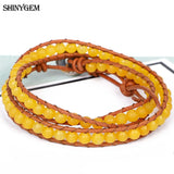 ShinyGem Agates Crystal Stone Loop Bracelets for Men