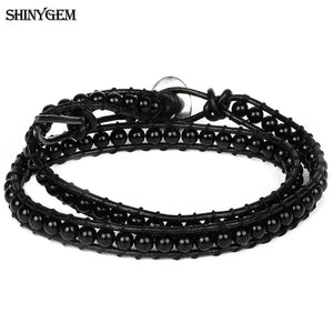 ShinyGem Agates Crystal Stone Loop Bracelets for Men