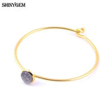 Colorful Druzy Natural Stone Bangles - Adjustable Bangles for Women
