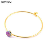 Colorful Druzy Natural Stone Bangles - Adjustable Bangles for Women