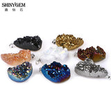 Natural Sparkling Crystal Druzy Pendant for DIY Jewelry Making