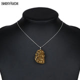 Natural Sparkling Crystal Druzy Pendant for DIY Jewelry Making