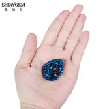 Natural Sparkling Crystal Druzy Pendant for DIY Jewelry Making