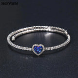 ShinyGem 10mm Sparkling Love Heart Druzy Stone Bracelet 925 Sterling Silver