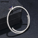 ShinyGem 10mm Sparkling Love Heart Druzy Stone Bracelet 925 Sterling Silver