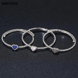 ShinyGem 10mm Sparkling Love Heart Druzy Stone Bracelet 925 Sterling Silver