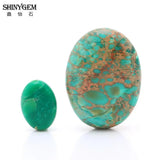 ShinyGem Oval Jasper Stone Beads 8*12mm/18*25mm Natural Green Sea Sediment 20pcs