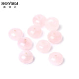 Pink Quartz Stone Beads 8*12mm Flat Round 20pcs/Lot