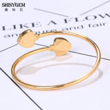 Labradorite Gemstone Bracelets Plating Cuff Bangle for Women