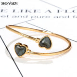 Labradorite Stone Bangles Open Cuff Bracelets for Women