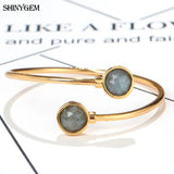 Labradorite Stone Bangles Open Cuff Bracelets for Women