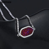 ShinyGem Hexagonal Druzy Crystal Bangle 925 Silver Chain Minerals Bracelet