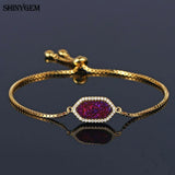 ShinyGem Hexagonal Druzy Crystal Bangle 925 Silver Chain Minerals Bracelet