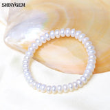ShinyGem Real Pearls Women Elastic Rope Bracelet Freshwater Pearl Bracelet