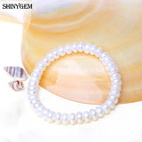 ShinyGem Real Pearls Women Elastic Rope Bracelet Freshwater Pearl Bracelet