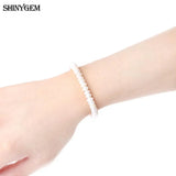 ShinyGem Real Pearls Women Elastic Rope Bracelet Freshwater Pearl Bracelet