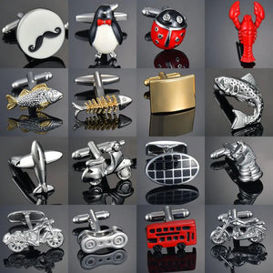 Men's Crystal/Bus/Deer/Fish/Dragon Cufflinks