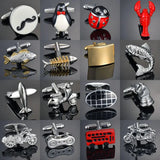 Men's Crystal/Bus/Deer/Fish/Dragon Cufflinks