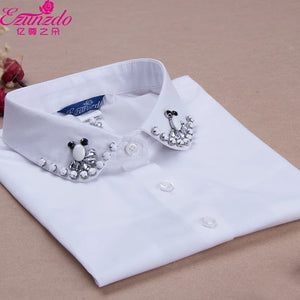 100% Cotton Peter Pan Collar Shirt for All-Match Style
