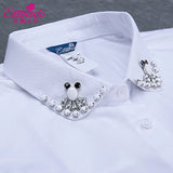 100% Cotton Peter Pan Collar Shirt for All-Match Style