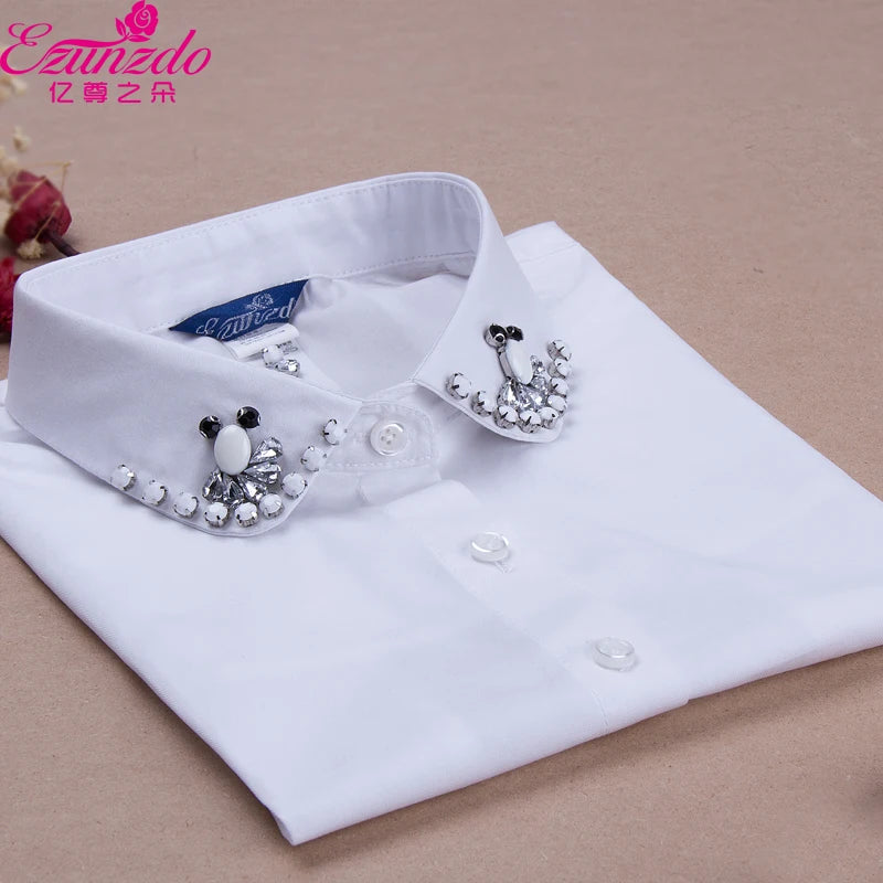 100% Cotton Peter Pan Collar Shirt for All-Match Style