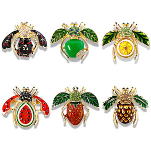 Shmik Fruit Enmale Bee Brooch Pin Crystal Corsage Accessories