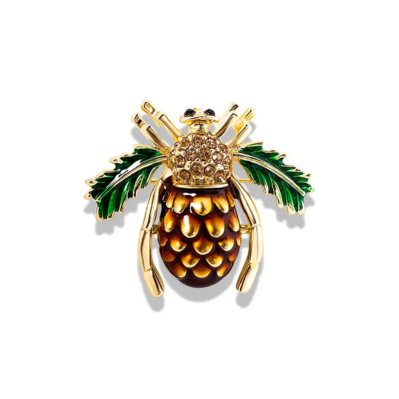 Shmik Fruit Enmale Bee Brooch Pin Crystal Corsage Accessories