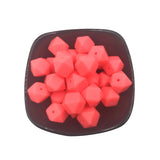 Shocking Pink Hexagon Silicone Bead 14mm for Keychain DIY