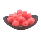 Shocking Pink Hexagon Silicone Bead 14mm for Keychain DIY