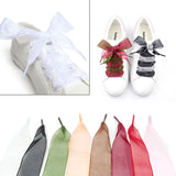Satin Ribbon Flat Transparent Silk Shoelaces Dance Party Girl Strings