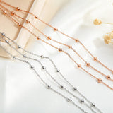 ShoneMes Beads Anklet for Women Stainless Steel Triple Chain Foot Jewelry