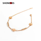 ShoneMes Daisy Anklet Titanium Steel Flower Bead Foot Chain