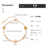ShoneMes Daisy Anklet Titanium Steel Flower Bead Foot Chain