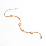 ShoneMes Daisy Anklet Titanium Steel Flower Bead Foot Chain