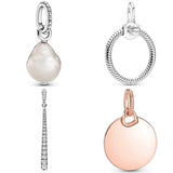Baroque Pearl Mouse O Pendant Bead 925 Silver Charm