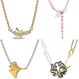 Shooting Star Ginkgo Chain Necklace for 925 Sterling Silver Charm Jewelry