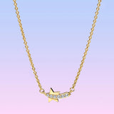 Shooting Star Pav? Collier Necklace 14k Gold-plated Unique Metal Blend