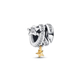 925 Silver Shooting Star Spiral Charm Bead for Bracelet DIY Jewelry