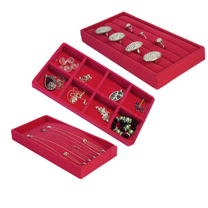 Jewelry Display Tray Kit for Rings Bracelets Necklaces