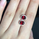 925 Silver Garnet Earrings with Certificate