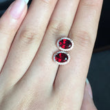925 Silver Garnet Earrings with Certificate