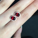 925 Silver Garnet Earrings with Certificate