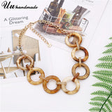Acrylic Round Circles Chain Choker Necklace