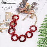 Acrylic Round Circles Chain Choker Necklace