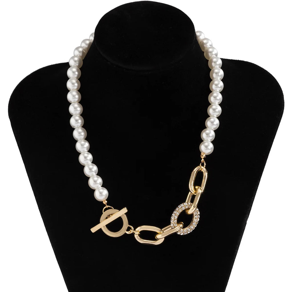 Short Pearl Beads Choker Necklace for Women